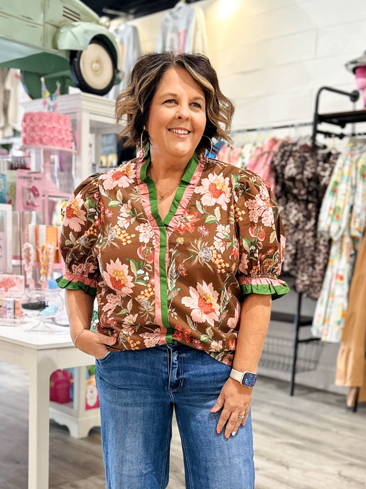 The Eliza Top - Brown