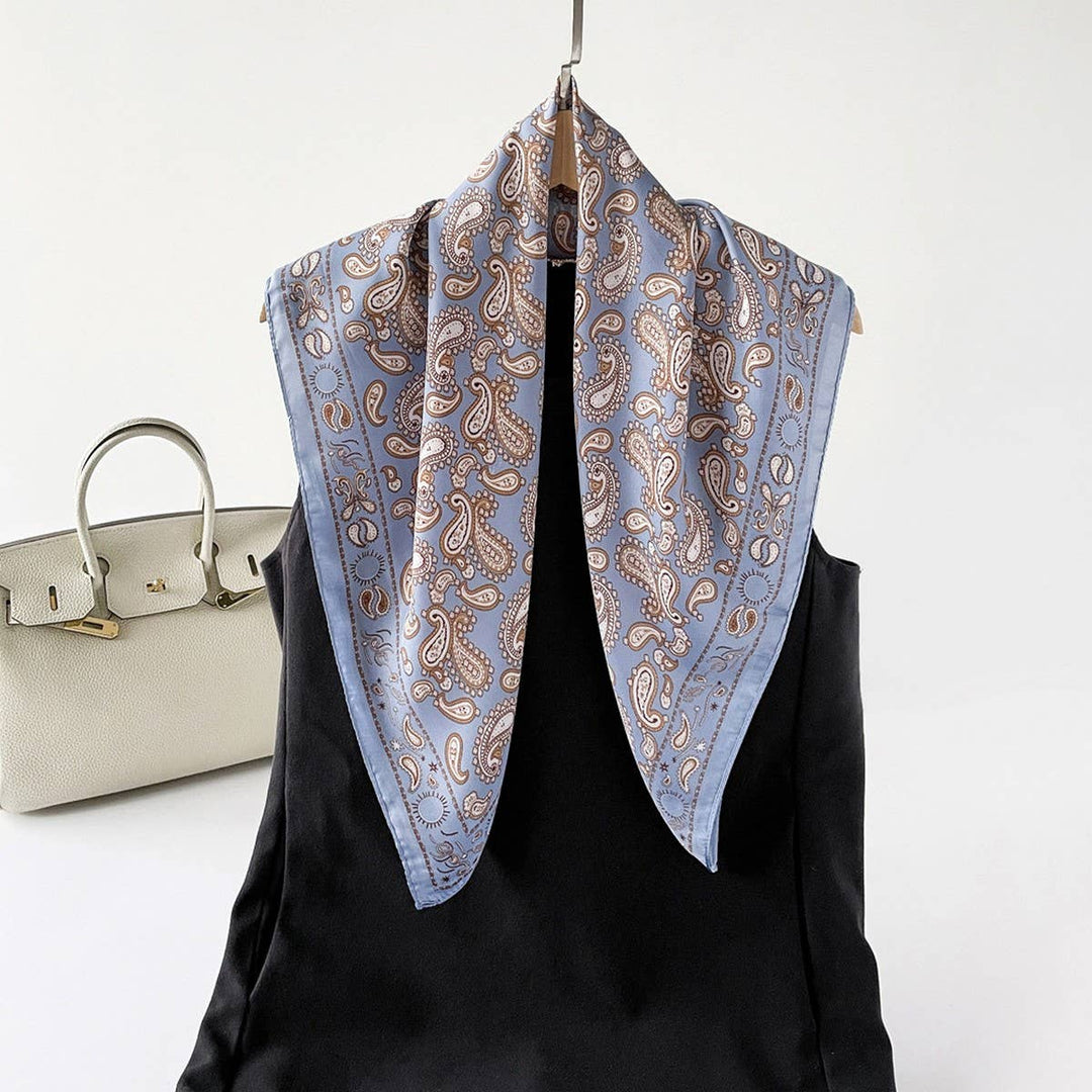 Paisley Satin Square Scarf – 70cm Neck &amp; Head _CWASC0825