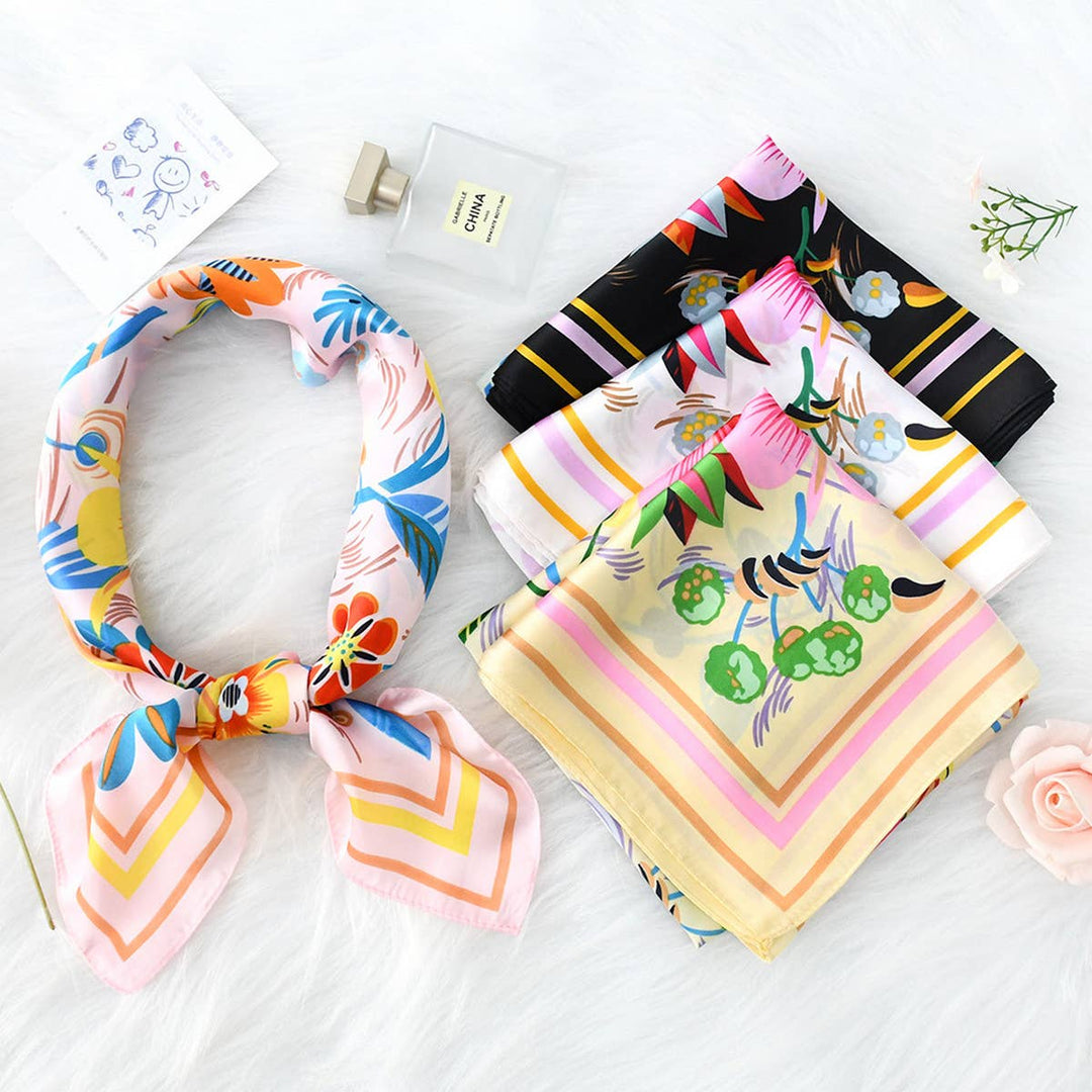 Floral Print  Scarf – Vintage Neck &amp; Head Wrap_CWASC1173