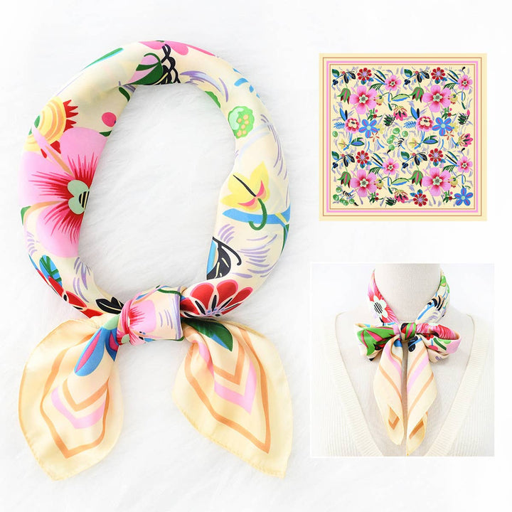 Floral Print  Scarf – Vintage Neck &amp; Head Wrap_CWASC1173