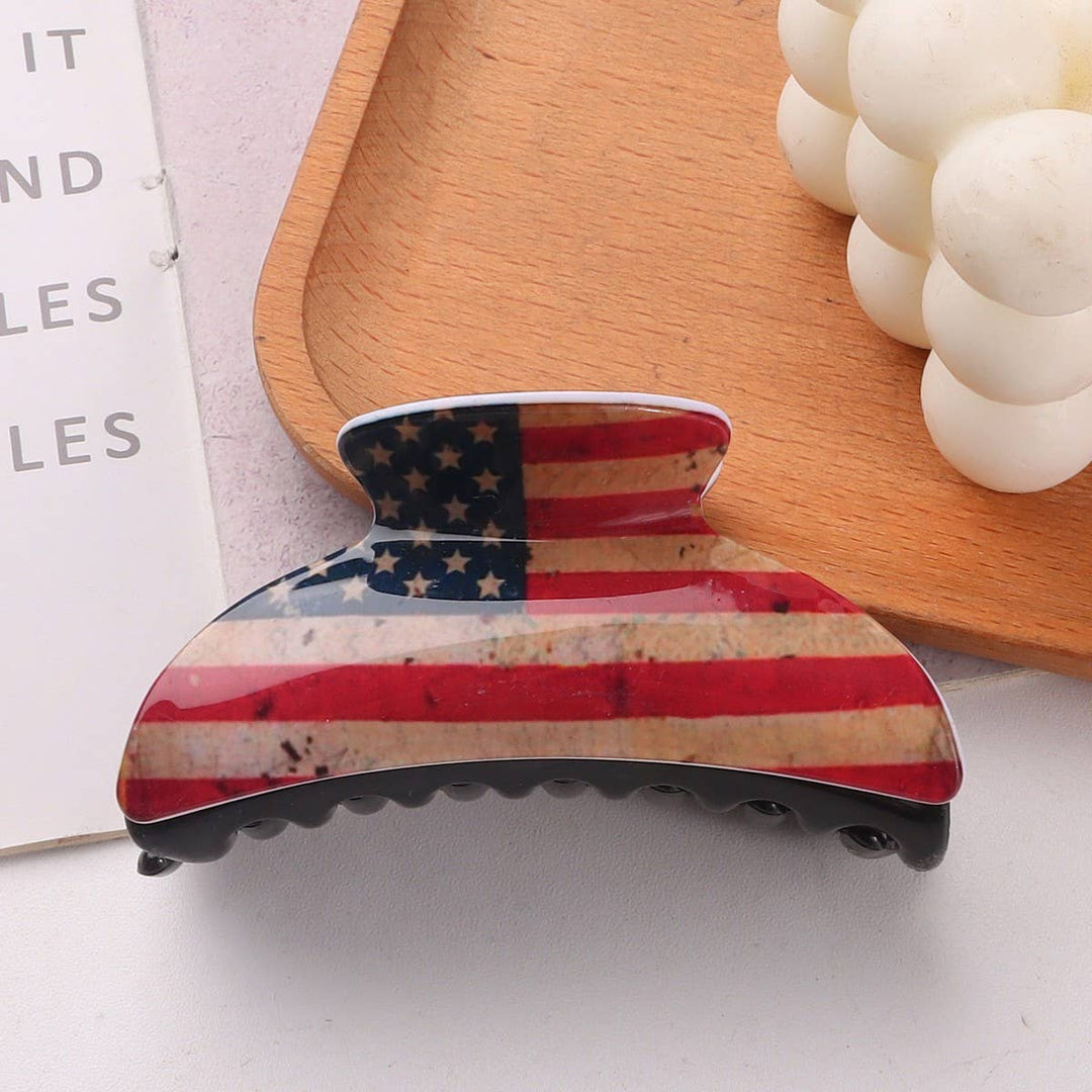 4TH OF JULY RECTANGLE HAIR CLAW CLIPS