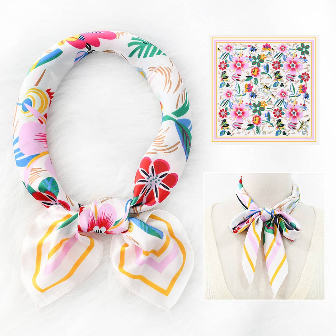 Floral Print  Scarf – Vintage Neck &amp; Head Wrap_CWASC1173