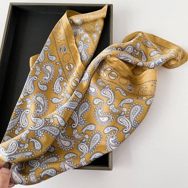 Paisley Satin Square Scarf – 70cm Neck &amp; Head _CWASC0825