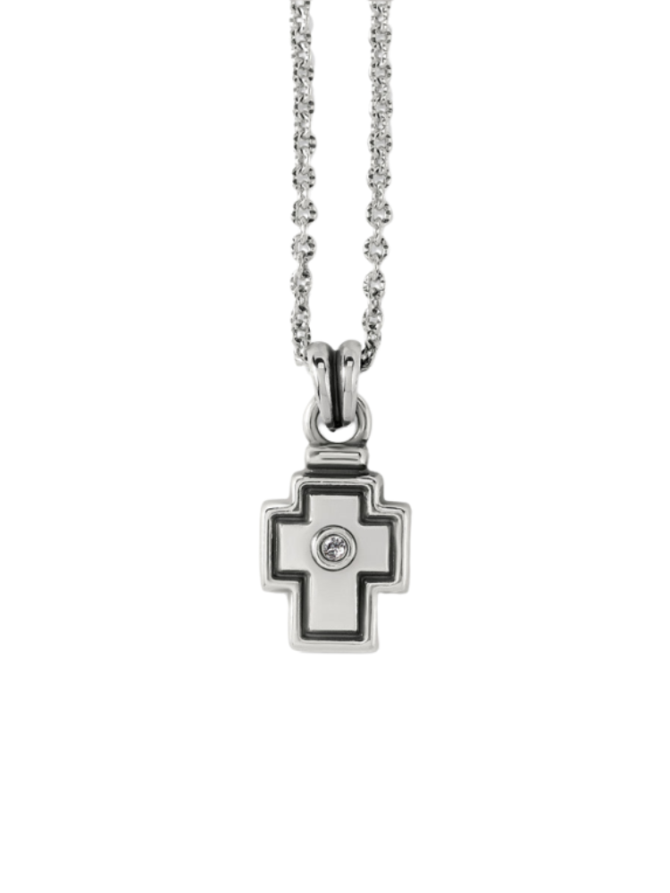 Brighton- Meridian Zenith Silver Cross Necklace