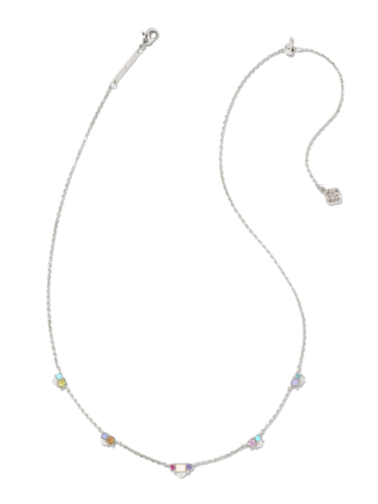 Kendra Scott - Devin Crystal Strand Necklace in Silver Pastel Mix