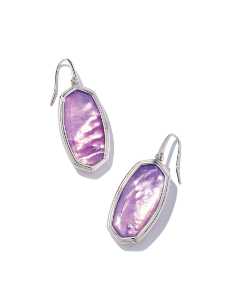 Kendra Scott - Framed Silver Elle Drop Earrings in Lavender Opalite