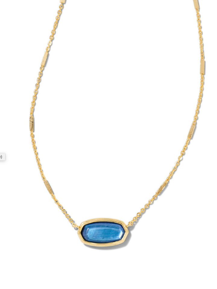Kendra Scott - Framed Gold Elisa Pendent Necklace in Dark Blue