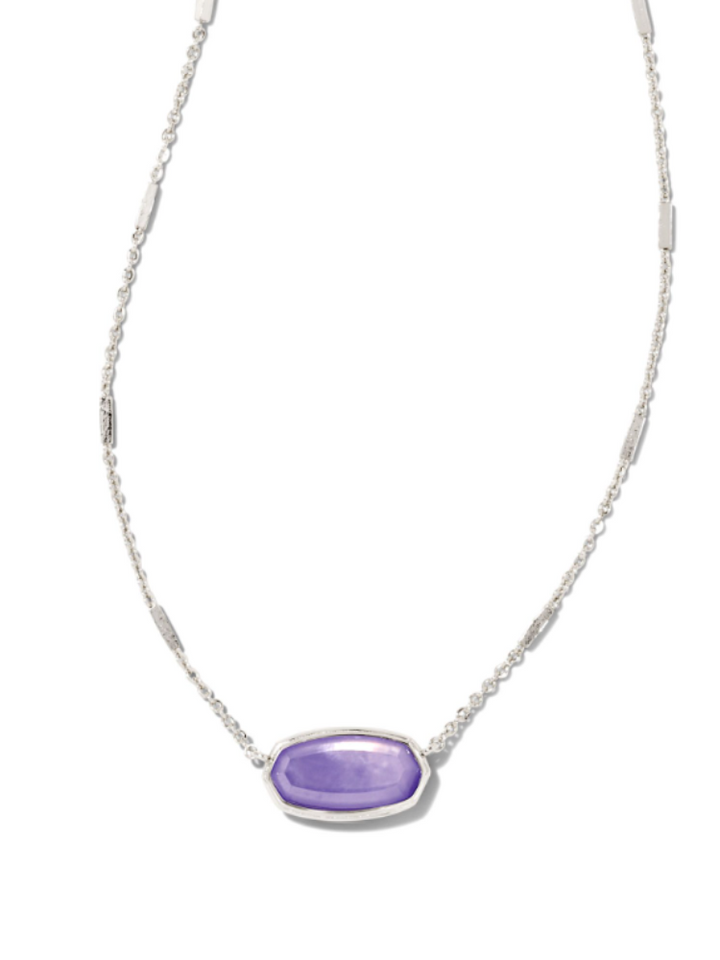 Kendra Scott - Framed Silver Elisa Pendent Necklace in Lavender Opalite