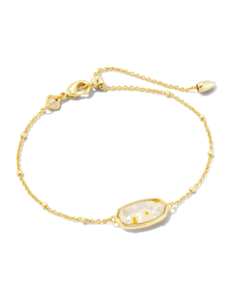 Kendra Scott - Framed Gold Elaina Pendent Bracelet in White Mosaic