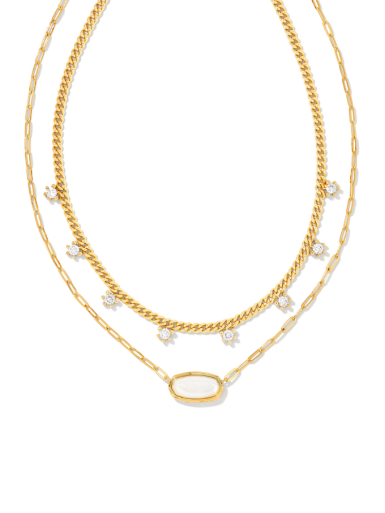 Kendra Scott - Framed Elisa Multi Strand Necklace in Gold Opalite Illusion