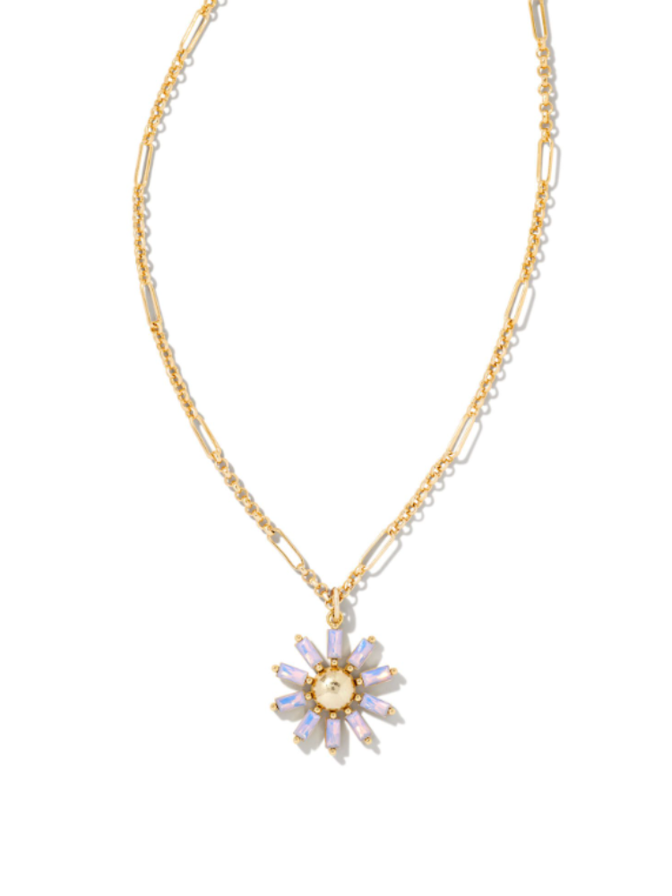 Kendra Scott - Madison Daisy Short Necklace in Gold Pink Opal Crystal