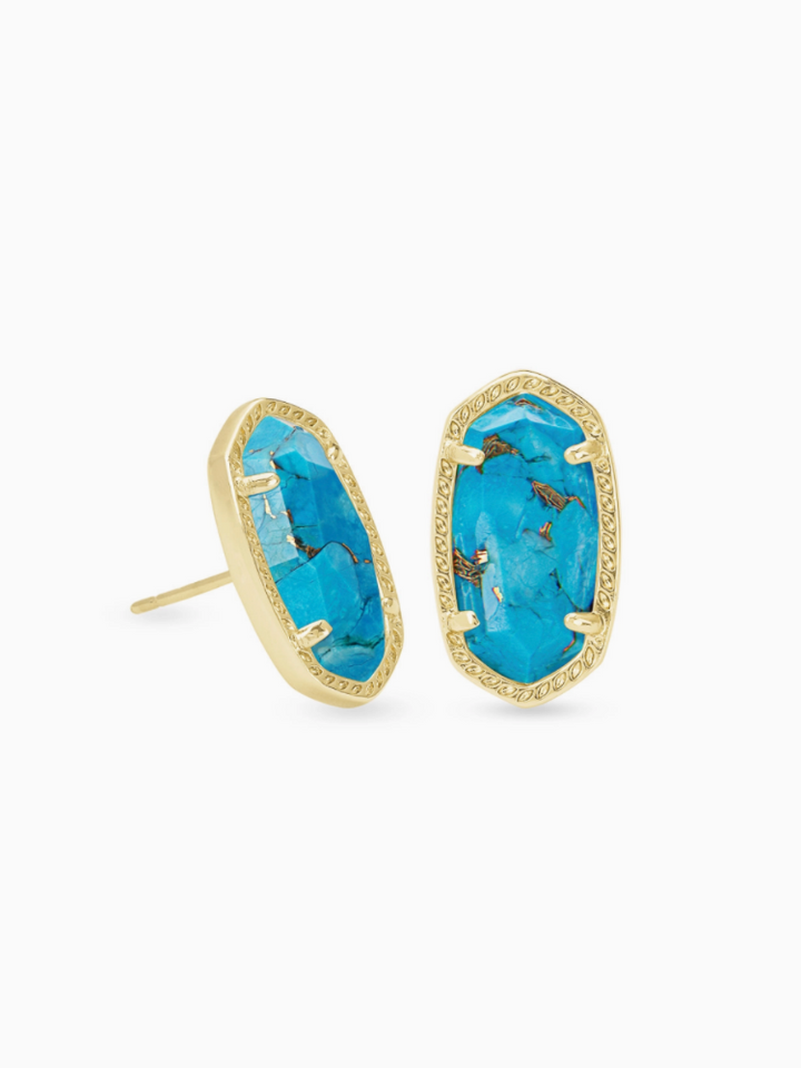 Kendra Scott : Ellie Earring - Gold/Veined Turquoise