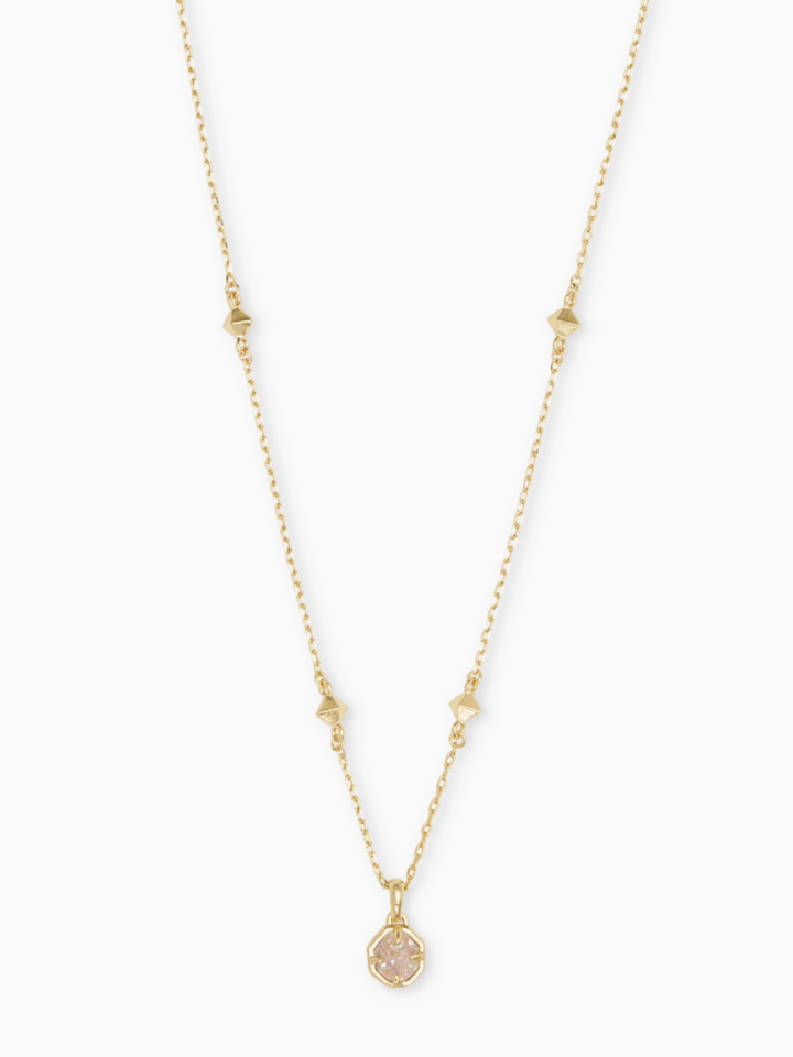 Kendra Scott: Nola Short Necklace: Gold Iridscnt Drusty