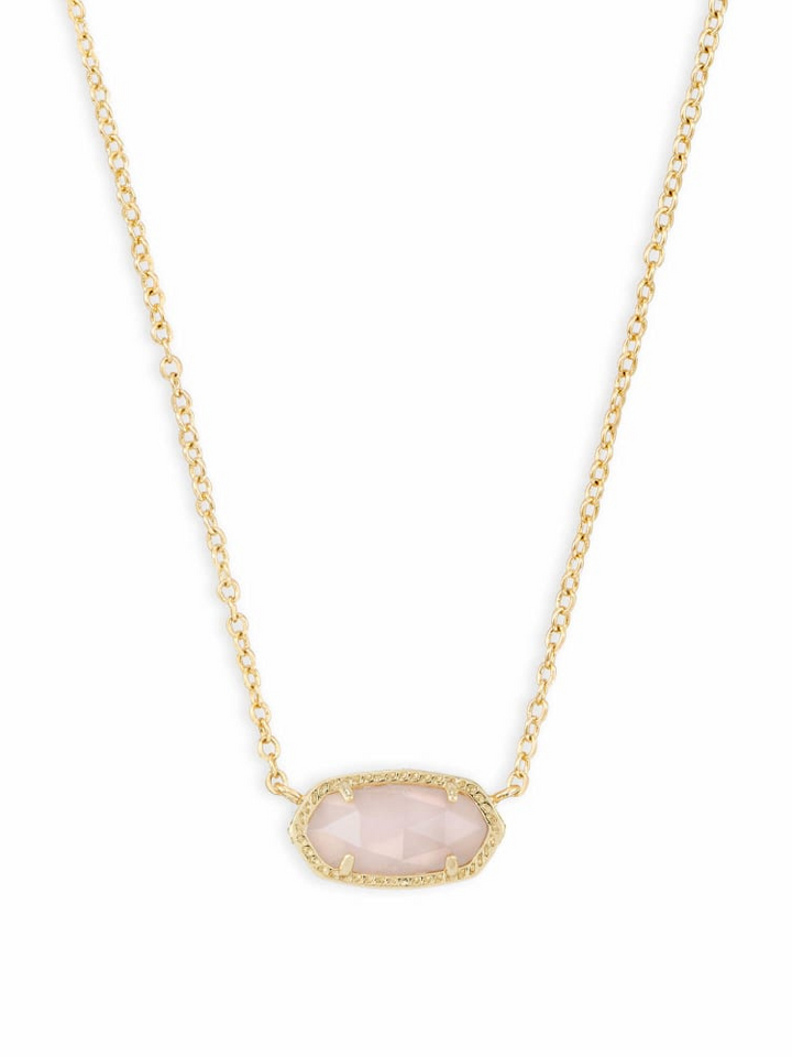 Kendra Scott - Elisa Gold Pendant Necklace In Rose Quartz