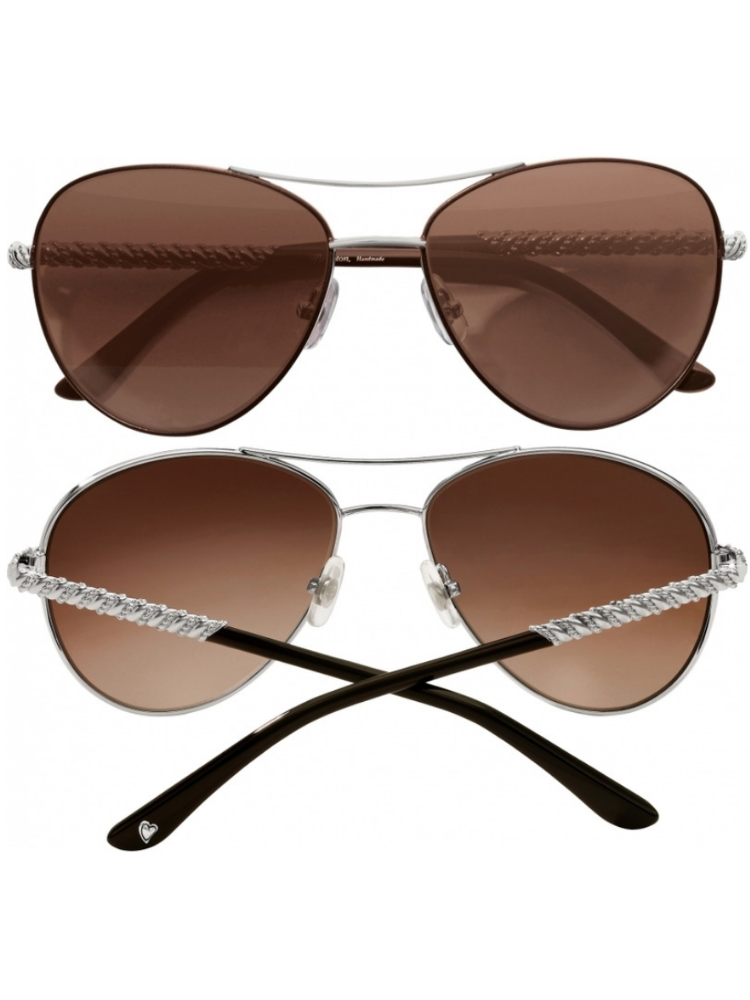 Brighton: Helix Chocolate & Silver Sunglasses