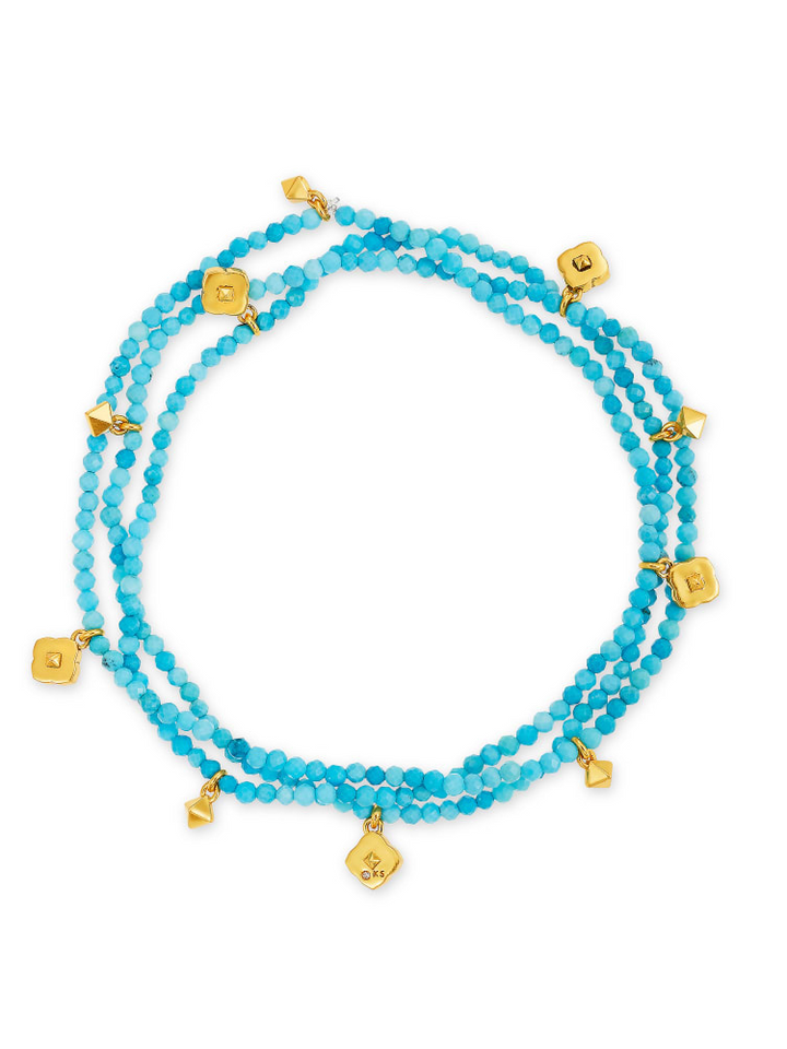 Kendra Scott: Britt Convertible Stretch Necklace  in Variegated Turquoise Magnesite
