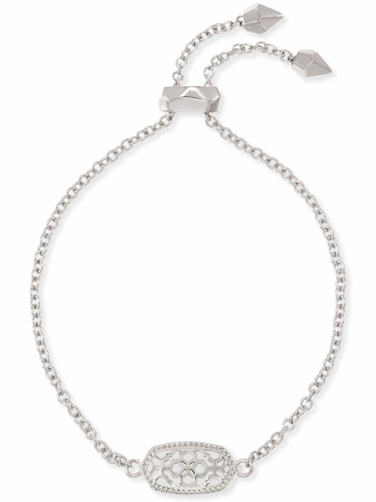 Kendra Scott - Elaina Silver Adjustable Chain Bracelet In Silver Filigree