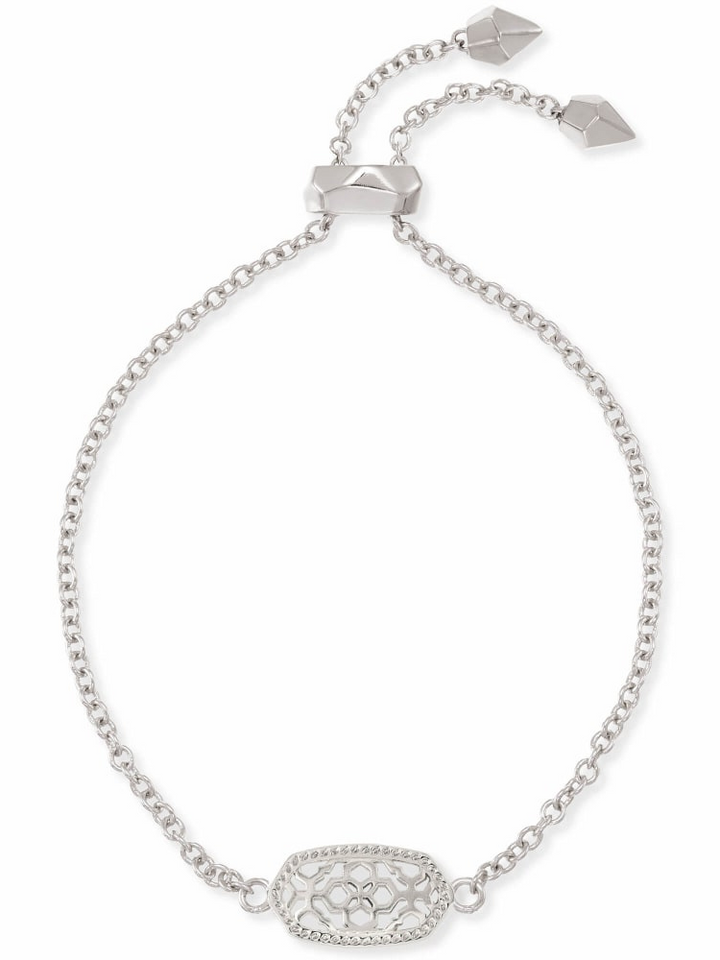 Kendra Scott - Elaina Silver Adjustable Chain Bracelet In Silver Filigree