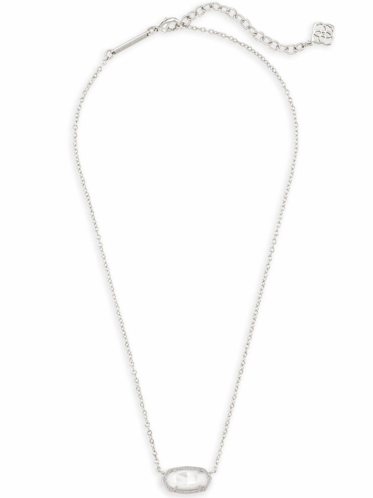 Kendra Scott: Elisa Necklace Silver Mother of Pearl