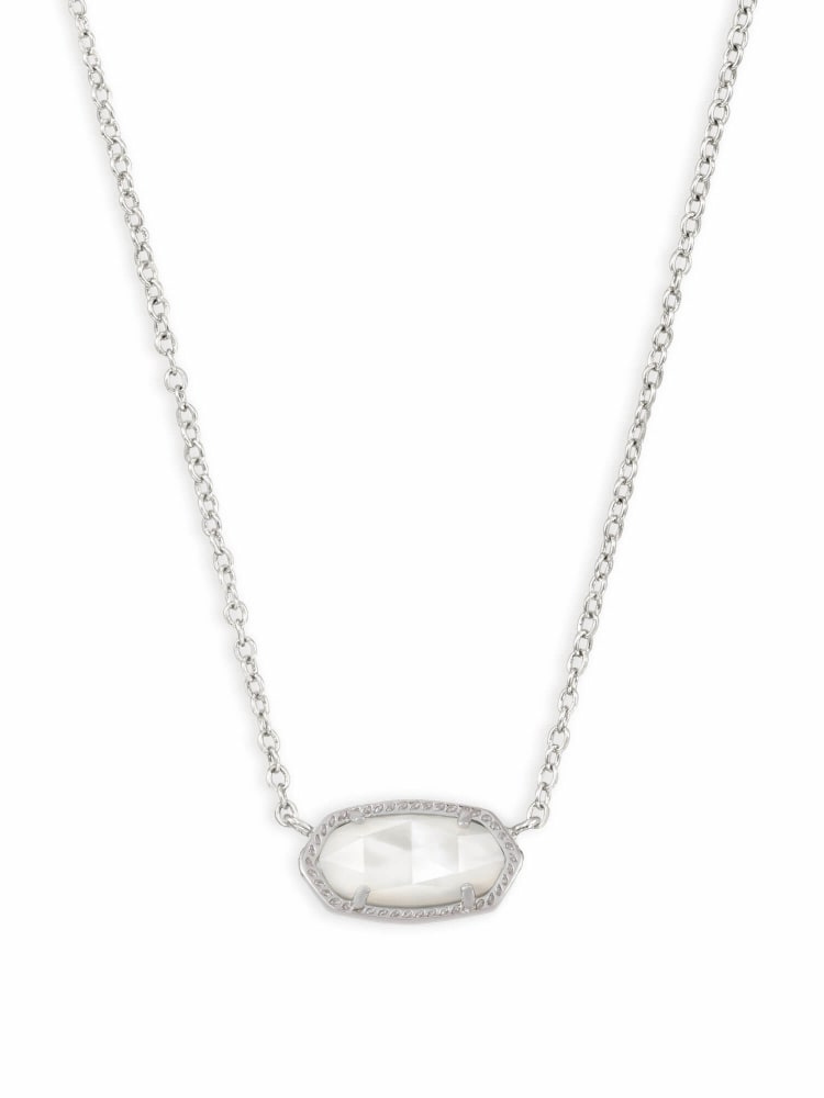 Kendra Scott: Elisa Necklace Silver Mother of Pearl