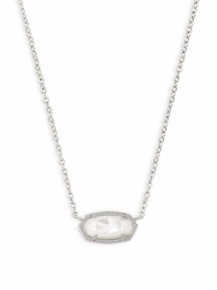 Kendra Scott: Elisa Necklace Silver Mother of Pearl