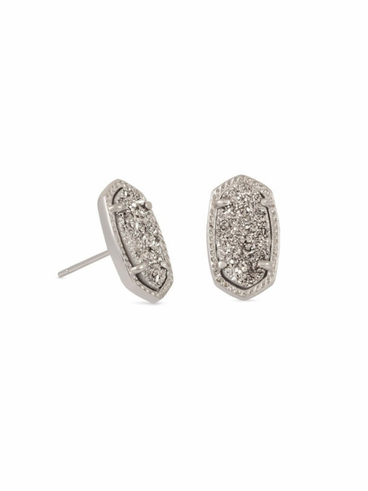 Kendra Scott- Ellie Earrings in Silver Platinum Drusy