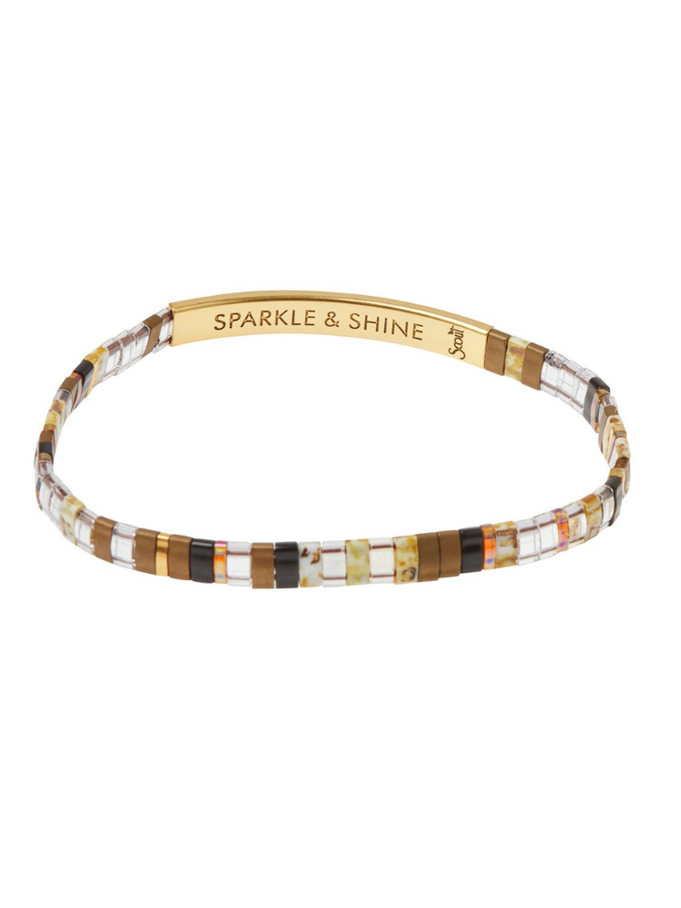 Good Karma Miyuki Bracelet- Sparkle & Shine in Topaz/Gold