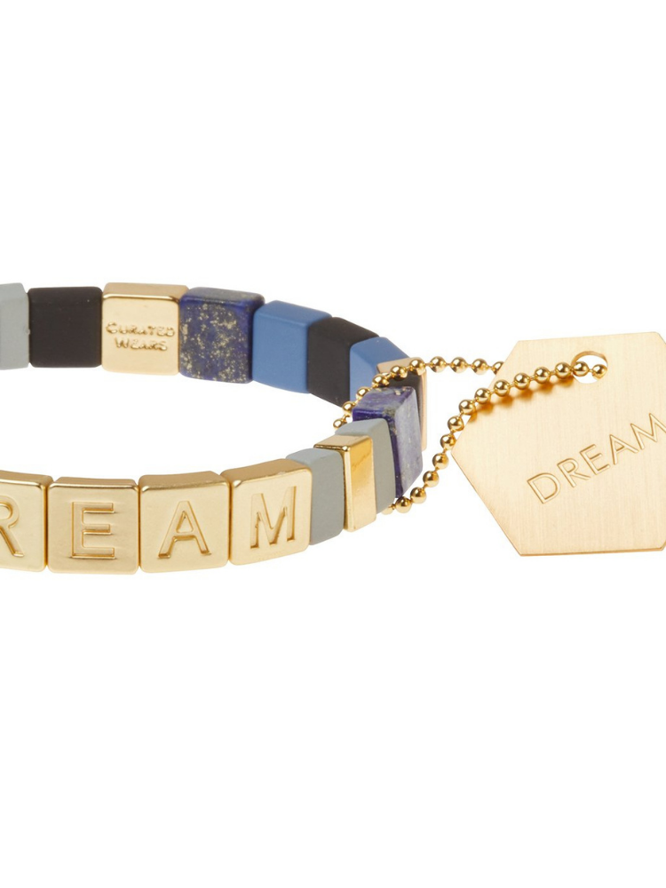 Empower Bracelet- DREAM in Gold/Lapis/Jasper