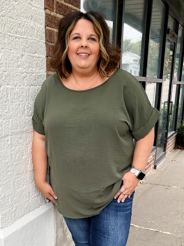 The Mollie Basic Top - Olive