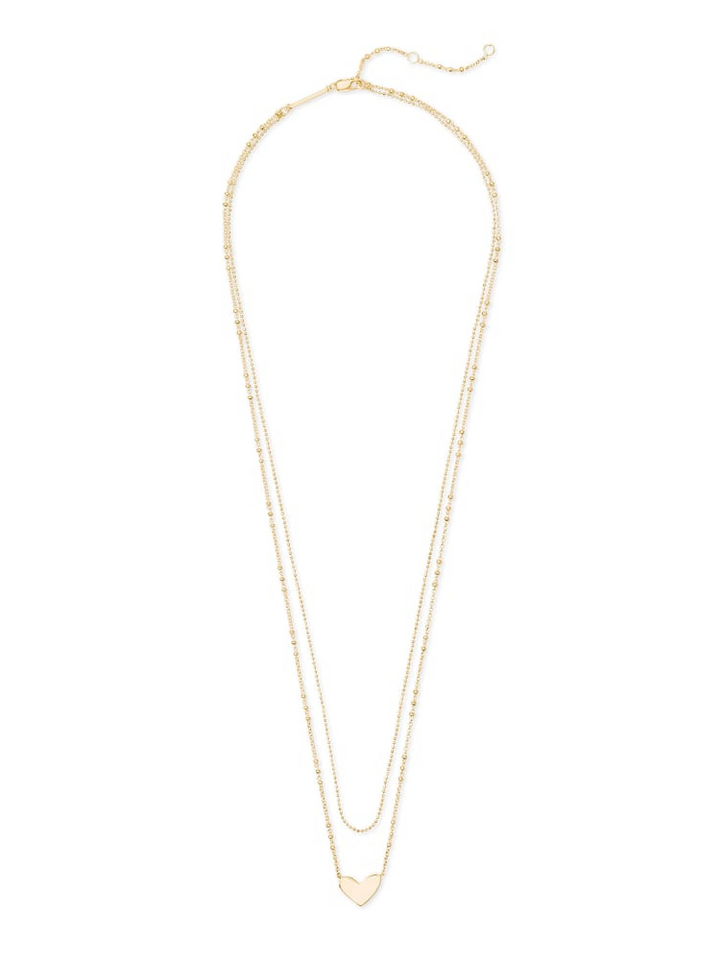 Kendra Scott: Ari Heart Multi Strand Necklace in 18K Gold Vermeil