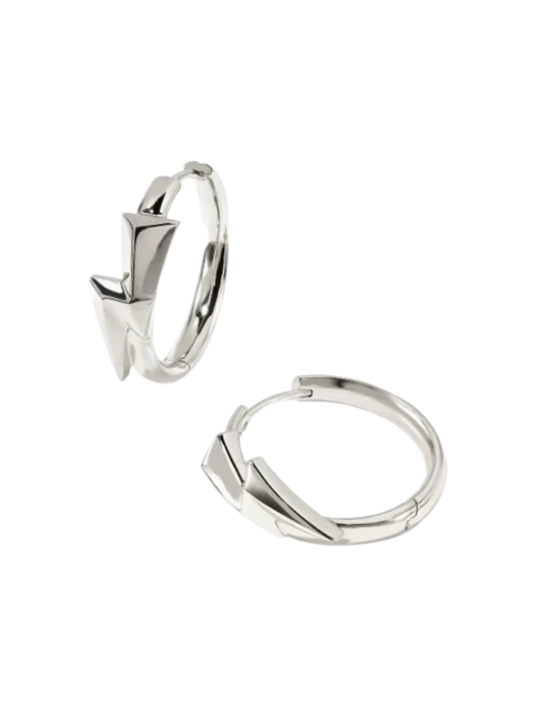 Kendra Scott Bolt Huggie Earrings - Silver