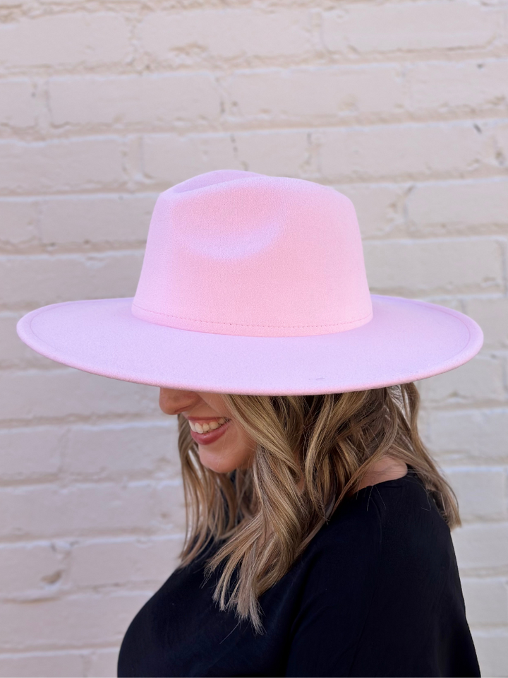The Dandy Wide Brim Hat- Light Pink