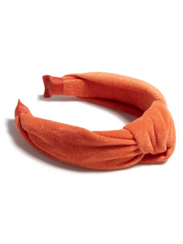 Knotted Terry Headband - Orange