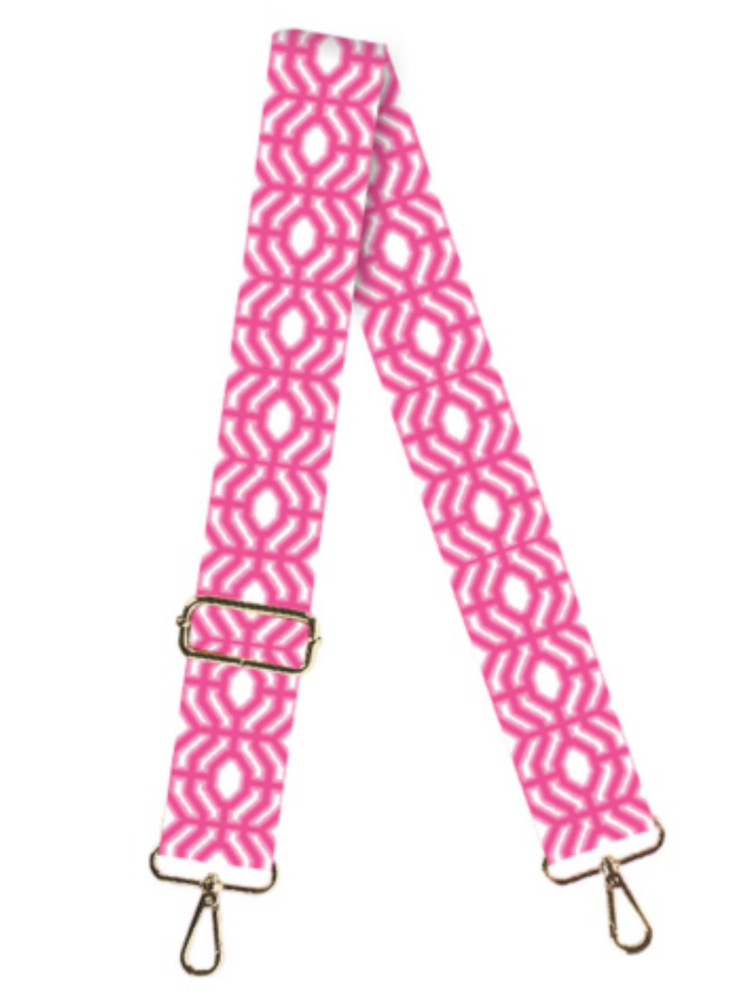 Crossbody Straps - Hot Pink Trellis