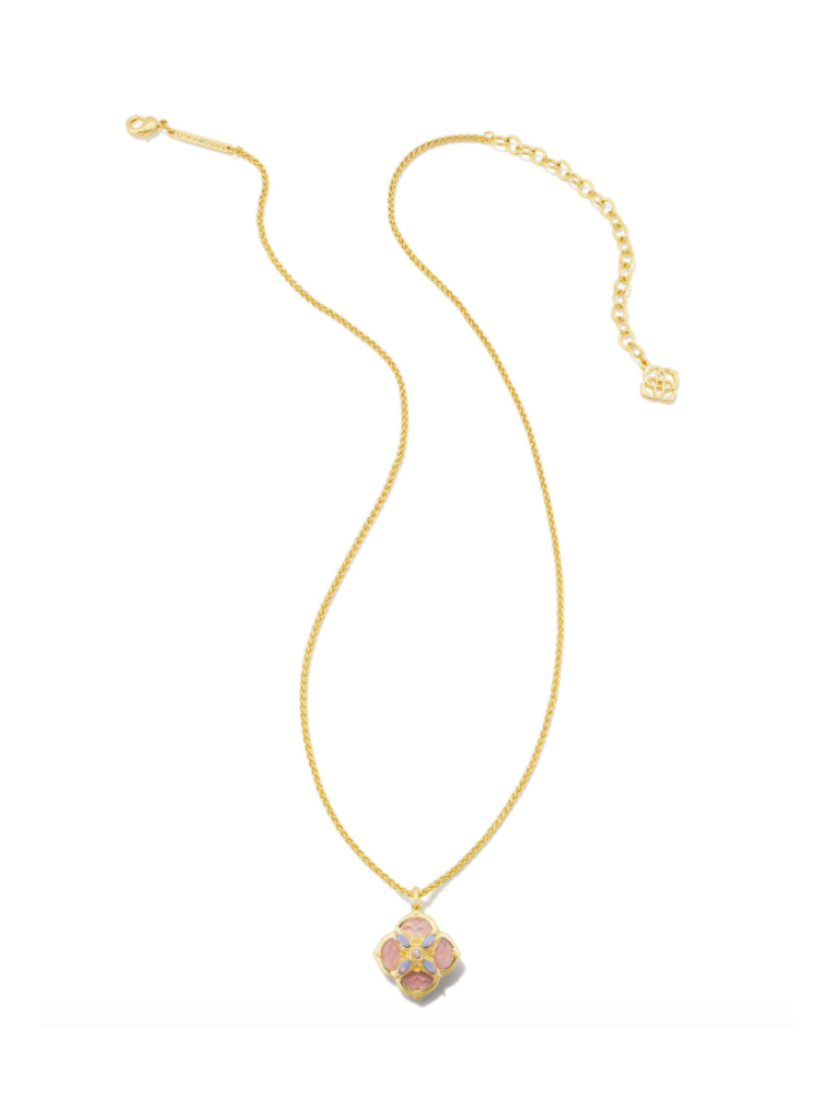 Kendra Scott: Dira Statement Short Pendant Gold Pink Mix Necklace