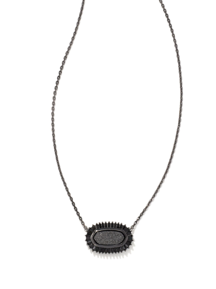 Kendra Scott - Baguette Elisa Black Drusy Pendant Necklace