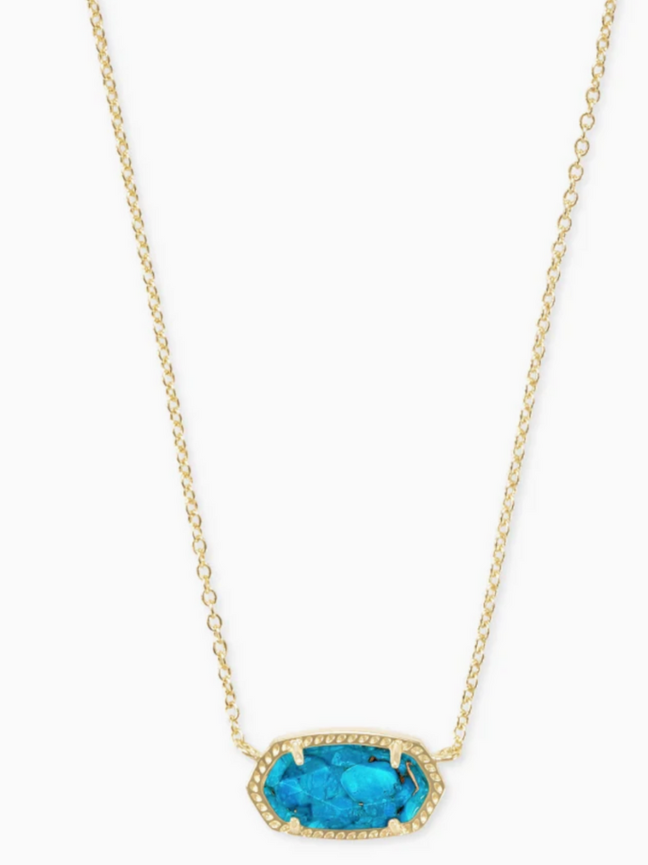 Kendra Scott- Elisa Gold Pendant Necklace In Bronze Veined Turquoise