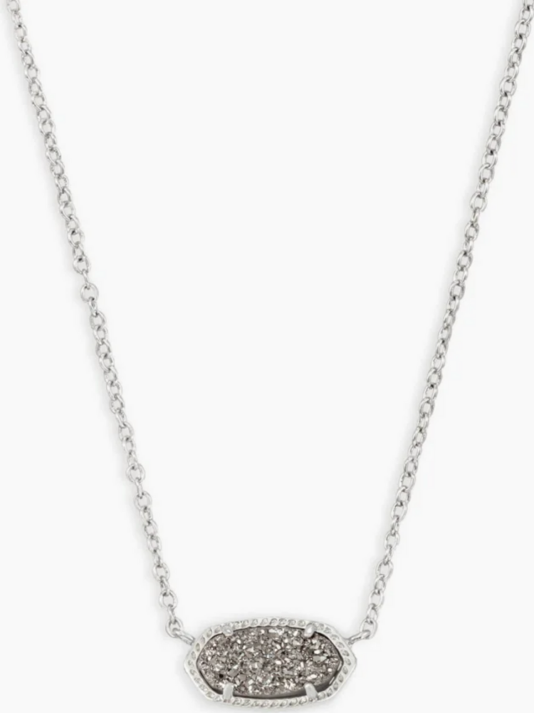 Kendra Scott - Elisa Silver Pendant Necklace In Platinum Drusy