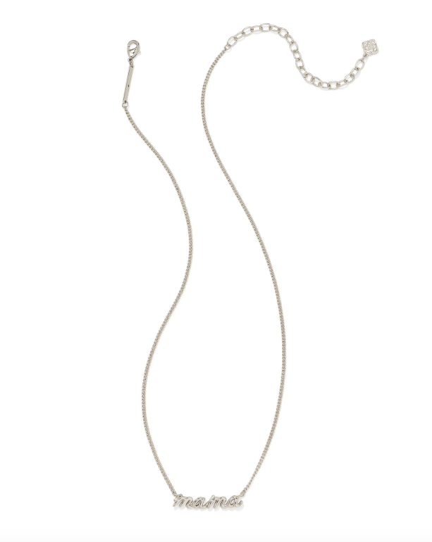 Kendra Scott - Mama Script Pendant Necklace Silver